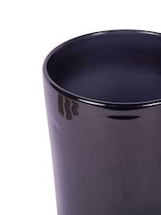 Libra Interiors Black Noir Glass Hurricane with Wooden Base 20.5cm - Image 4 of 5