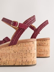 Red Forever Comfort® Leather Weave Wedge - Image 8 of 9