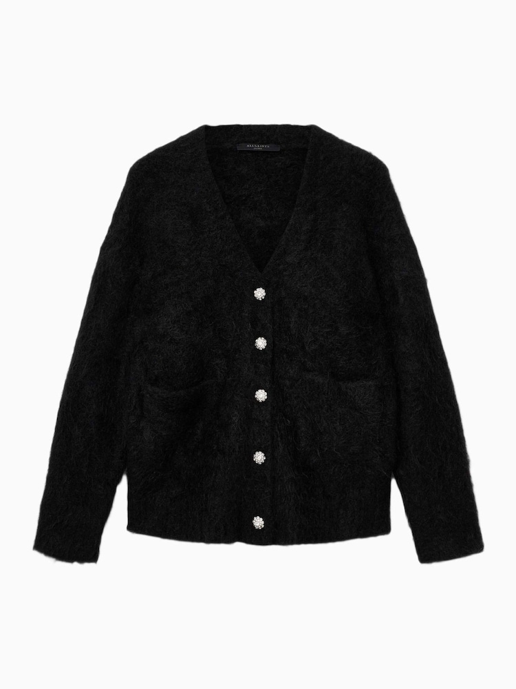AllSaints Black Rubi Emboridry Cardigan - Image 5 of 5 AllSaints Black Rubi Emboridry Cardigan - Image 5 of 5