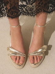 Gold Forever Comfort® Leather Tulip Wedges - Image 1 of 3