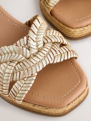 Gold Forever Comfort® Leather Weave Wedge - Image 10 of 11