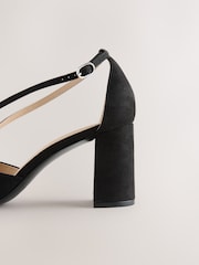Black Standard/Wide Fit Forever Comfort® Cross Strap Block Heel Shoes - Image 7 of 9