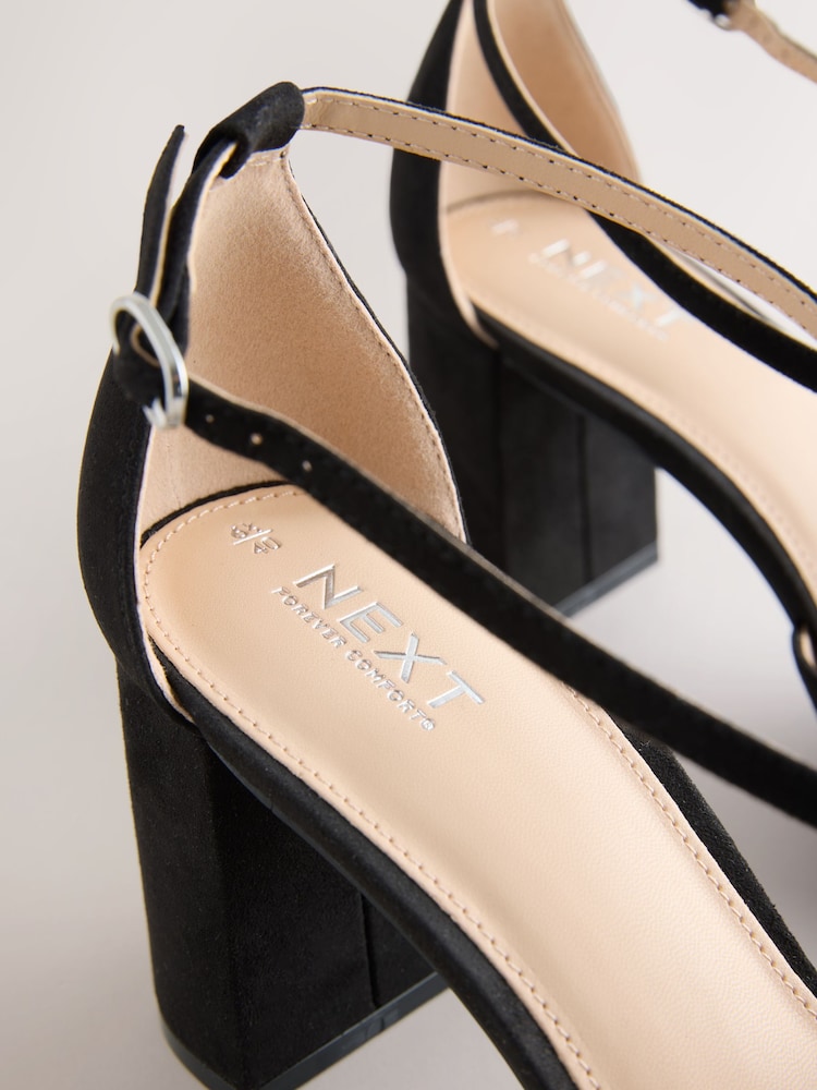 Black Standard/Wide Fit Forever Comfort® Cross Strap Block Heel Shoes - Image 9 of 9 Black Standard/Wide Fit Forever Comfort® Cross Strap Block Heel Shoes - Image 9 of 9