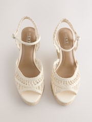 os - Chaussures compensées Forever Comfort® en raphia à bout ouvert - Image 1 de 8