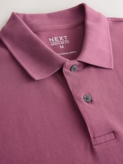 Damson Pink Embroidered Regular Fit Short Sleeve Pique Polo Shirt - Image 7 of 7