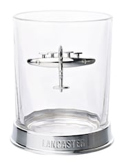 Widdop Clear RAF Glass & Metal Whiskey Tumbler Lancaster - Image 1 of 2