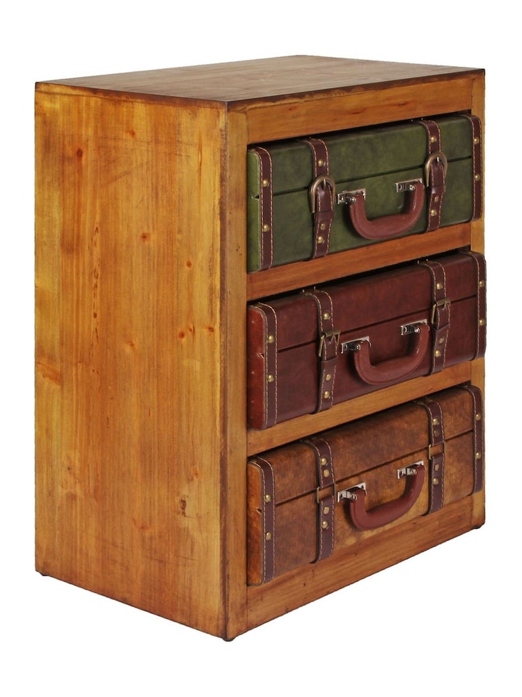 Widdop Brown Harvey Makin Wooden 3 Drawer Cabinet - Image 1 of 3
