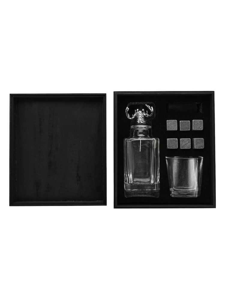 Widdop Clear Harvey Makin Whisky Stag Decanter Glass Cooling Stones Set - Image 2 of 3 Widdop Clear Harvey Makin Whisky Stag Decanter Glass Cooling Stones Set - Image 2 of 3