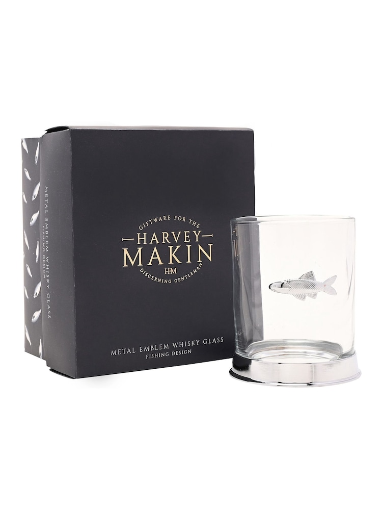 Widdop Clear Harvey Makin Fishing Whisky Glass - Image 1 of 2