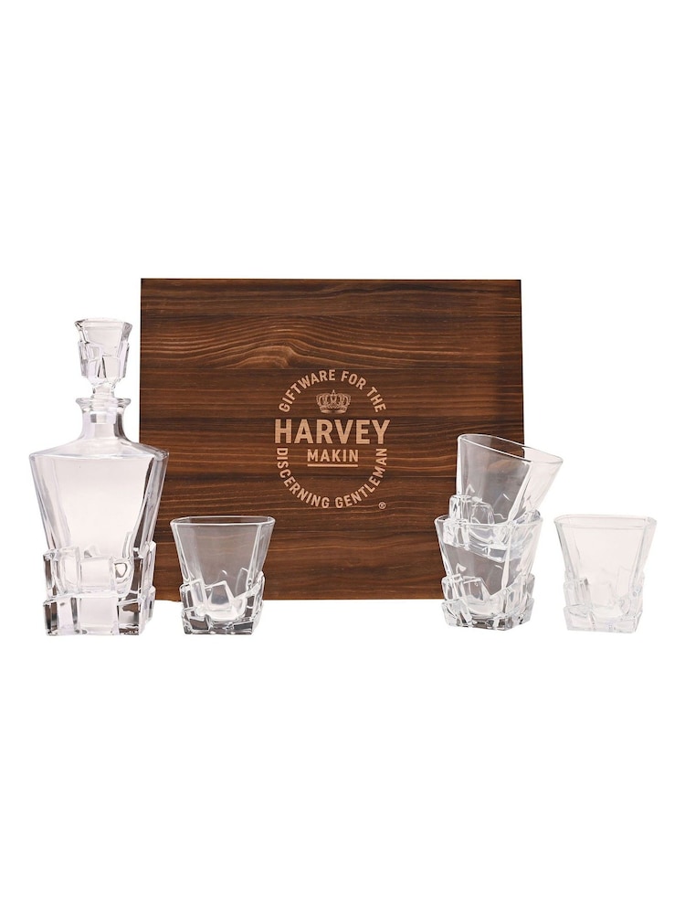 Widdop Brown 4 Whiskey Glasses and Decanter Gift Box in Wooden - Image 1 of 6 Widdop Brown 4 Whiskey Glasses and Decanter Gift Box in Wooden - Image 1 of 6