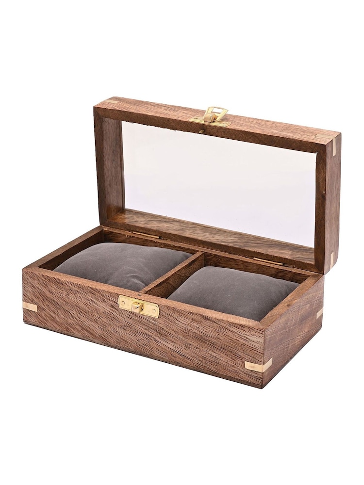 Widdop Brown Harvey Makin Wooden Watch Duo Storage Box - Image 1 of 3