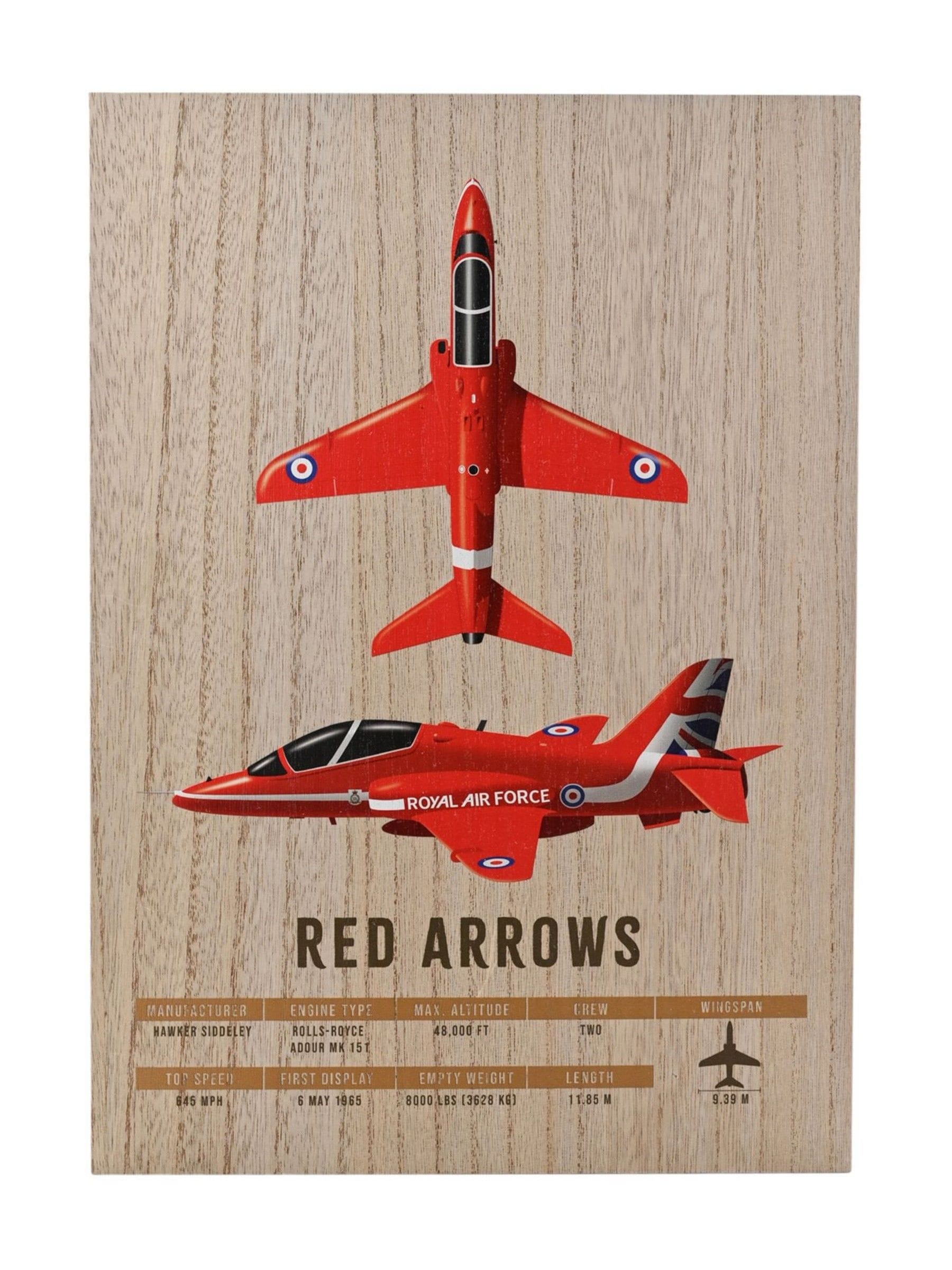 Raf Red Wood Effect A3 Wall Plaque Arrows - Image 4