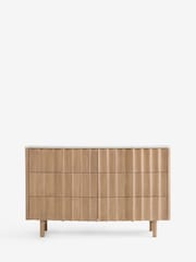 Mid Natural Santa Fe Solid Mango and Marble 6 Drawer Chest of Drawers - Image 1 of 6