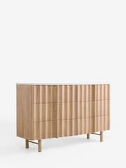 Mid Natural Santa Fe Solid Mango and Marble 6 Drawer Chest of Drawers - Image 5 of 6