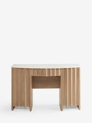 Mid Natural Santa Fe Solid Mango and Marble 1 Drawer 2 Doors Dressing Table - Image 9 of 12