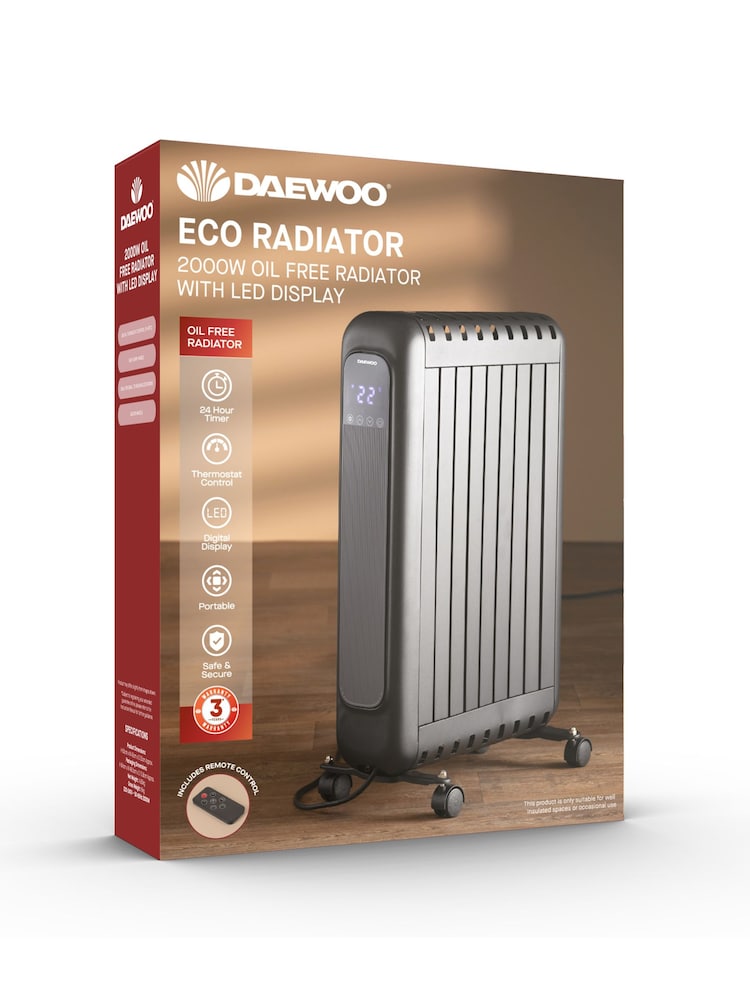 Daewoo Black Oil Free Radiator 2000W - Image 1 of 6 Daewoo Black Oil Free Radiator 2000W - Image 1 of 6