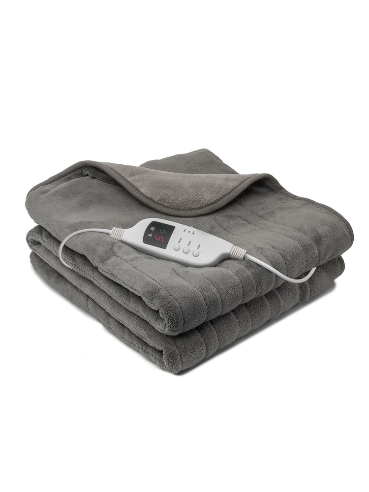 Daewoo Grey Heated Over Throw Blanket - Image 2 of 5 Daewoo Grey Heated Over Throw Blanket - Image 2 of 5