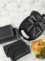 Daewoo Black 3 In 1 Sandwich Panini And Crimp Maker - Image 3 of 3