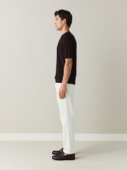 أبيض - تلبيس ضيق - جينز دنيم باهت طراز قديم - Image 4 of 11