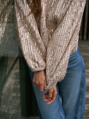 Mint Velvet Natural Sequin Embellished Jumper - Image 5 of 8