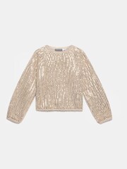 Mint Velvet Natural Sequin Embellished Jumper - Image 7 of 8