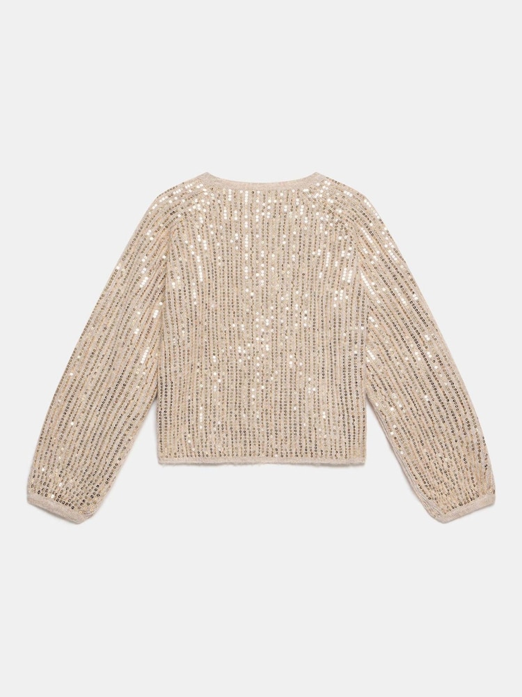 Mint Velvet Natural Sequin Embellished Jumper - Image 8 of 8