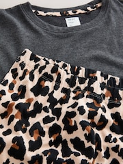 Anthracite imprimé léopard - Pyjama raccourci à manches courtes - Image 7 de 8