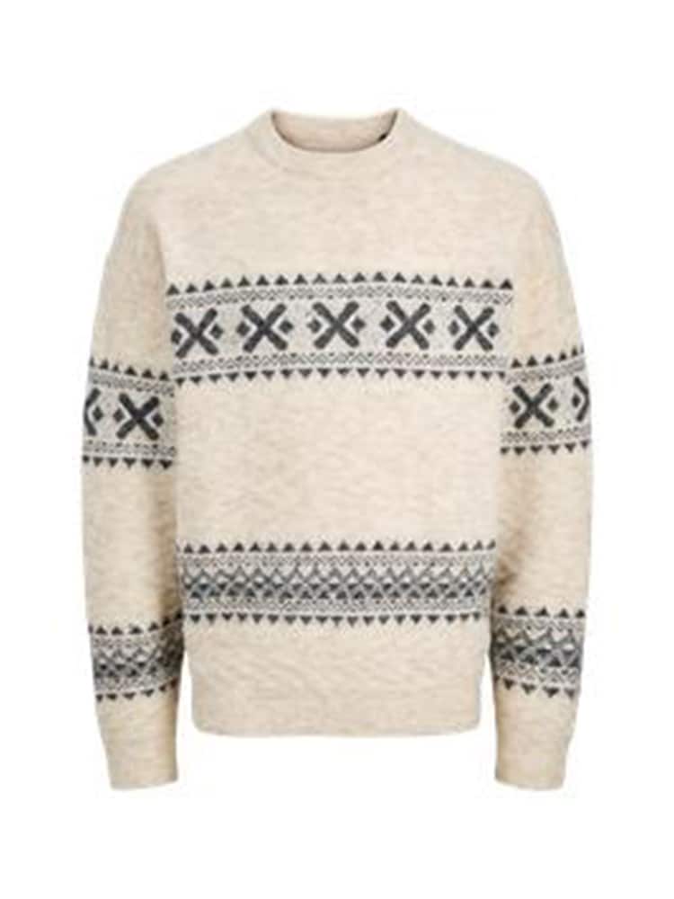 JACK & JONES Fairisle Pattern Crew Knit Long Sleeve Jumper - صورة 1 من 1 JACK & JONES Fairisle Pattern Crew Knit Long Sleeve Jumper - صورة 1 من 1