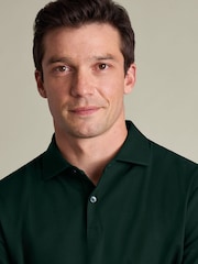 Grün - Charles Tyrwhitt Langarm-Polo-Shirt aus Baumwoll-Stretch-Smart-Piqué - Bild 3 von 5