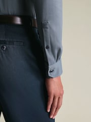 Charles Tyrwhitt Grey 100% Cotton Plain Long Sleeve Jersey Polo Shirt - Image 3 of 6