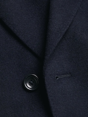 Charles Tyrwhitt Navy Blue Pure Wool Overcoat - Image 5 of 5