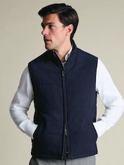 Charles Tyrwhitt Blue Flannel Quilted Gilet - Image 1 of 5