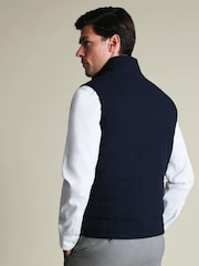 Charles Tyrwhitt Blue Flannel Quilted Gilet - Image 3 of 5