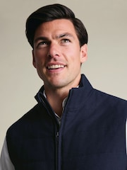 Charles Tyrwhitt Blue Flannel Quilted Gilet - Image 4 of 5
