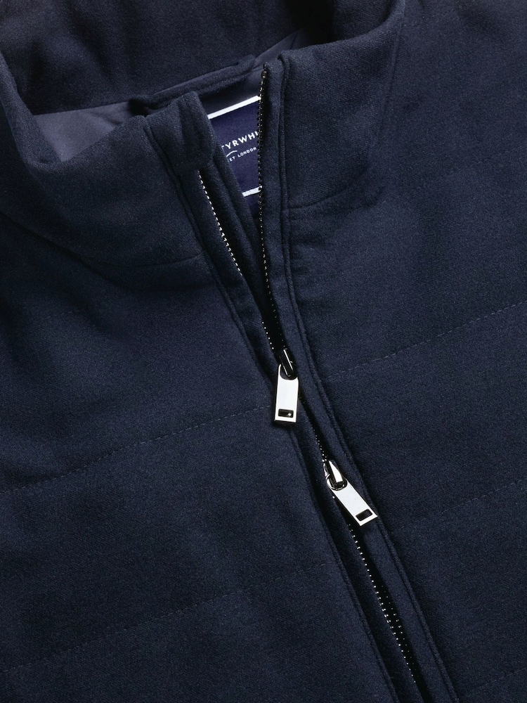 Charles Tyrwhitt Blue Flannel Quilted Gilet - Image 5 of 5 Charles Tyrwhitt Blue Flannel Quilted Gilet - Image 5 of 5
