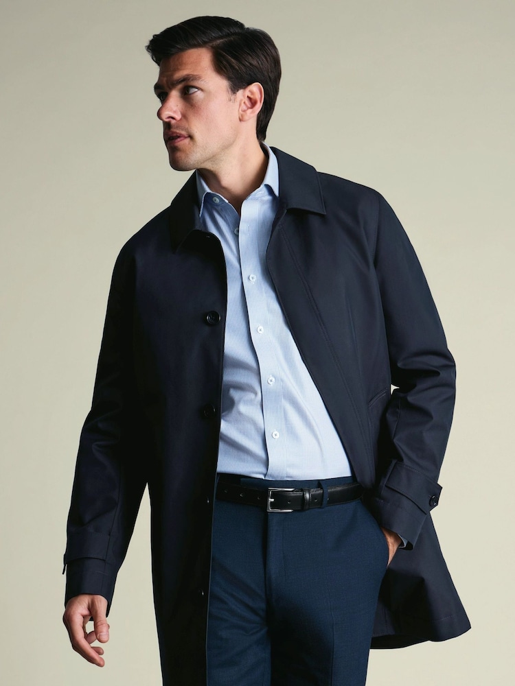 Charles Tyrwhitt Blue Showerproof Raincoat - Image 1 of 5 Charles Tyrwhitt Blue Showerproof Raincoat - Image 1 of 5