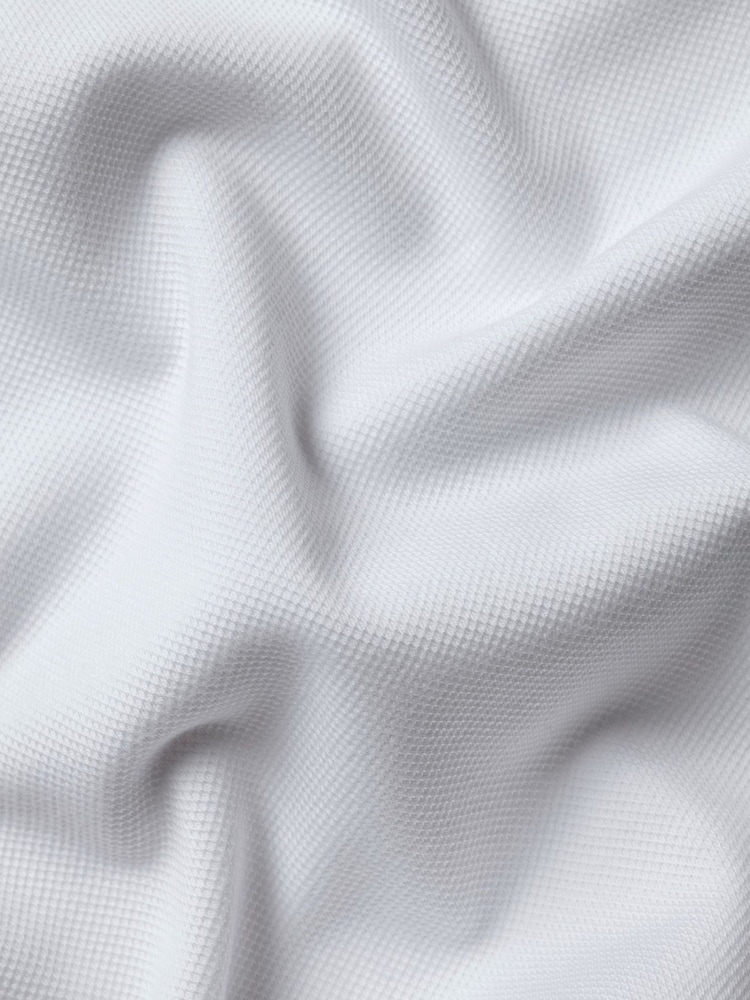 Charles Tyrwhitt White Long Sleeve Cotton Stretch Smart Pique Polo Shirt - Image 6 of 6 Charles Tyrwhitt White Long Sleeve Cotton Stretch Smart Pique Polo Shirt - Image 6 of 6
