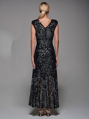 Jolie Moi Ruffle Hem Sequin Sleeveless Maxi Dress - Imagen 3 de 6