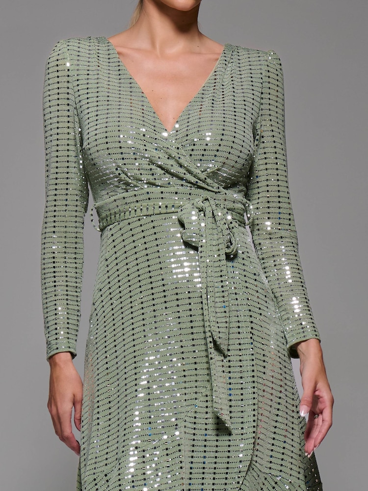 Buy Jolie Moi Green Metallic Spot Long Sleeve Maxi Dress from Next USA