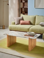 MADE.COM Acacia Wood and Solid Marble Callen Coffee Table - Image 1 of 6