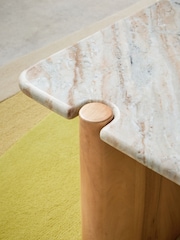 MADE.COM Acacia Wood and Solid Marble Callen Coffee Table - Image 3 of 6