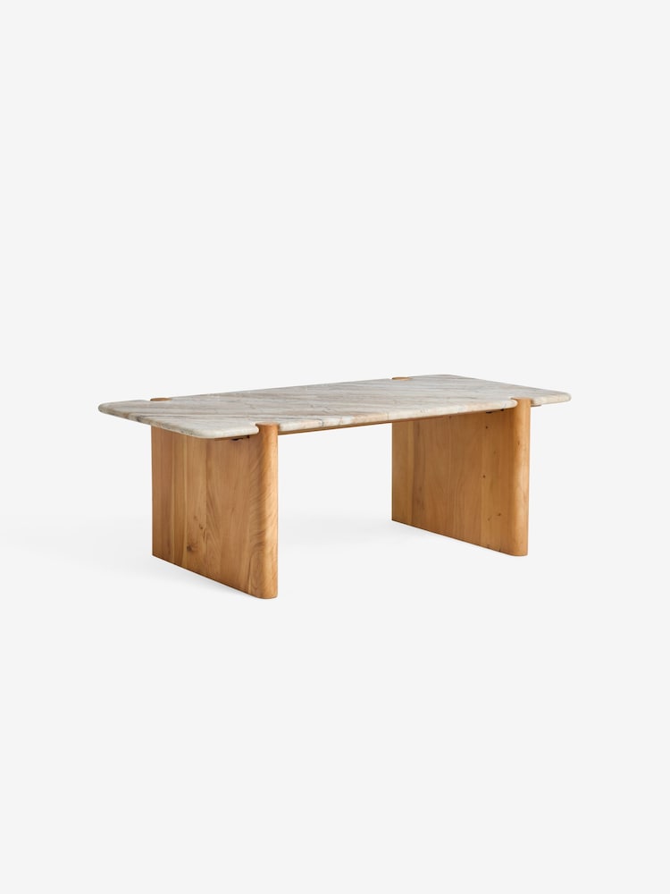 MADE.COM Acacia Wood and Solid Marble Callen Coffee Table - Image 6 of 6