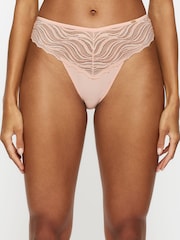 KBX Pink High Waist Lola Lace Brazilian Knickers - Image 3 of 5