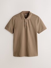 Brown Light Slim Fit Short Sleeve Pique Polo Shirt - Image 5 of 7