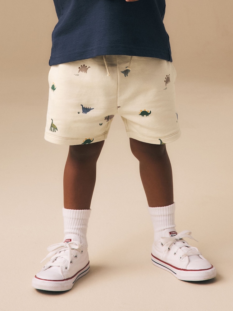 Neutral Dino Print - جرسی شارٹس (3ماہ-7سال) - تصویر 1 از 8