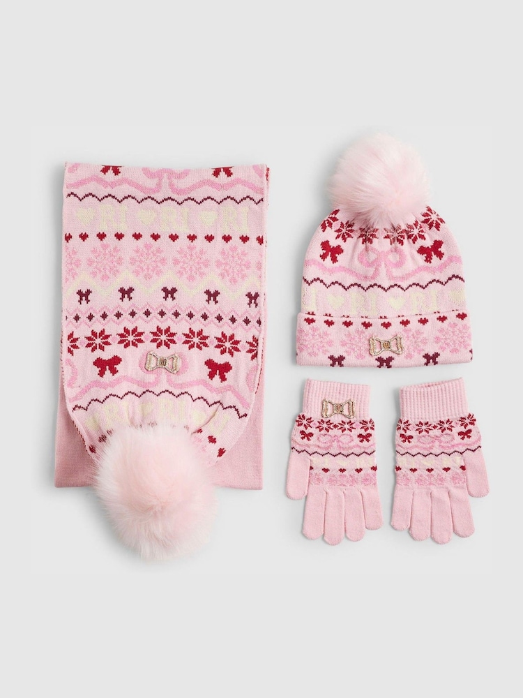 River Island Fairisle Beanie Gloves & Scarf Bundle Set - صورة 1 من 3 River Island Fairisle Beanie Gloves & Scarf Bundle Set - صورة 1 من 3