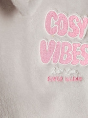 River Island Grey Cosy Club Velour Half Zip & Joggers Set - Image 4 of 5