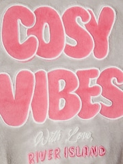 River Island Grey Cosy Club Velour Half Zip & Joggers Set - Image 5 of 5