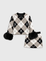River Island Embellished Argyle Jumper & Skirt Set - Bild 2 von 4