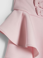 River Island Pink Bow Frill Sleeve Scuba Dress & Headband - Image 4 of 4